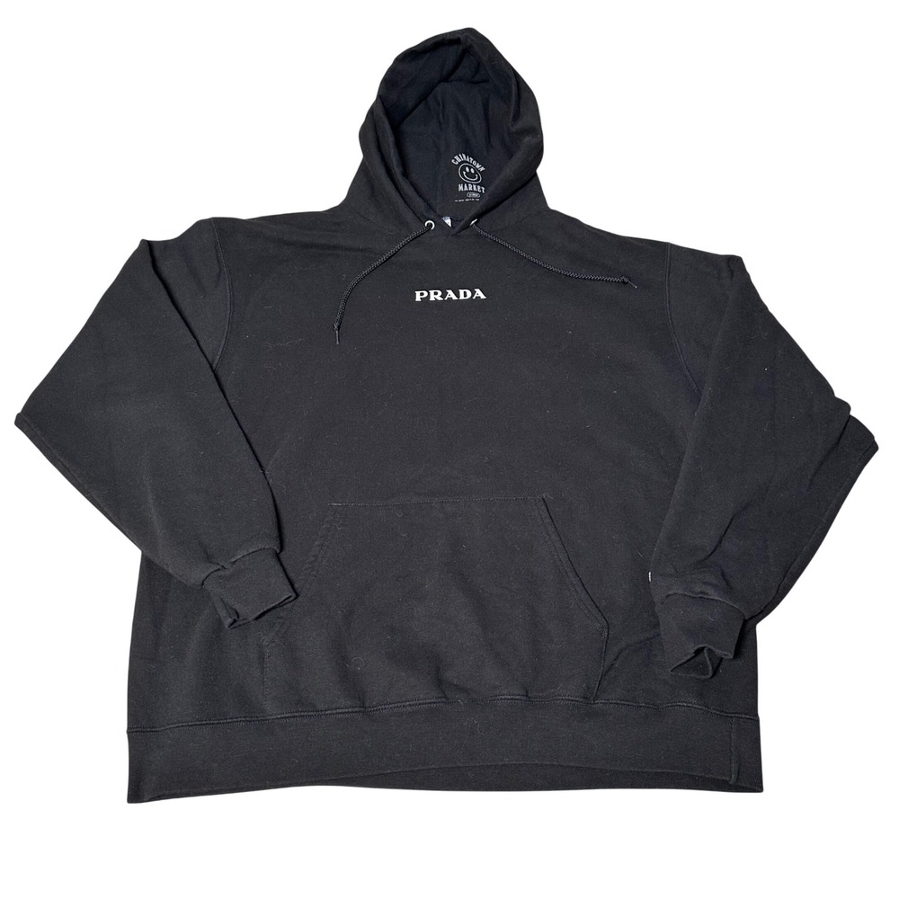 Chinatown Market Prada Champion Hoodie Black XL Checkered Graphic Pullover AC